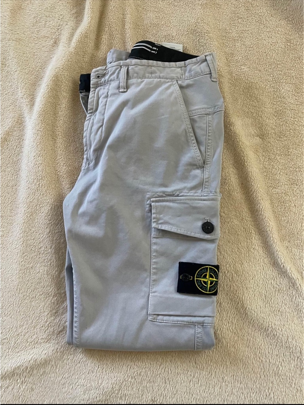 Stone Island Light Gray Men's Cargo Trousers